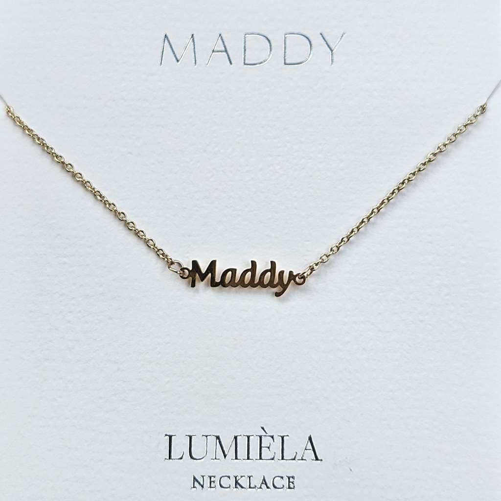 Maddy Script Name Chain Goldtone Necklace